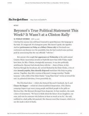 Beyoncé's True Political Statement This Week? It