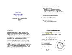 Lecture 4 Hydrostatics and Time Scales