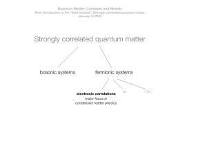 Strongly Correlated Quantum Matter January 14 2020