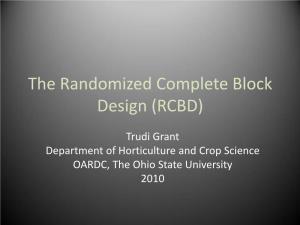 The Randomized Complete Block Design (RCBD)