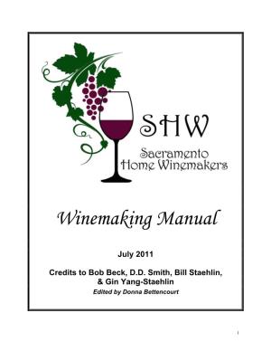 Sacramento Home Winemakers' Manual