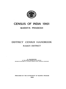 District Census Handbook, Raisen