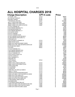 Hospital Charges As of 2018 3