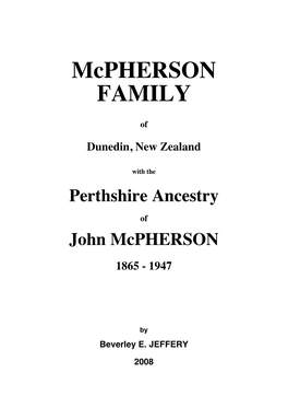 Mcpherson FAMILY