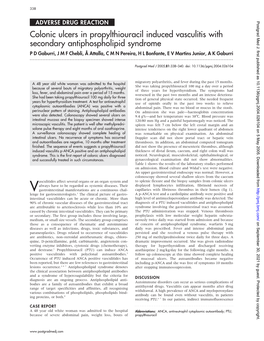 Colonic Ulcers in Propylthiouracil Induced Vasculitis with Secondary
