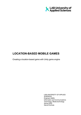 Location-Based Mobile Games