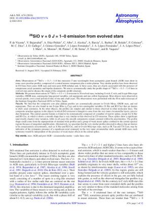28Sio V = 0 J = 1–0 Emission from Evolved Stars