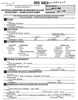 NATIONAL REGISTER of HISTORIC PLACES INVENTORY -- NOMINATION FORM •It