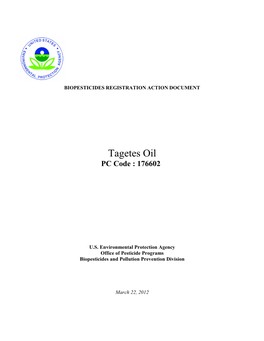 Tagetes Oil Biopesticides Decision Document