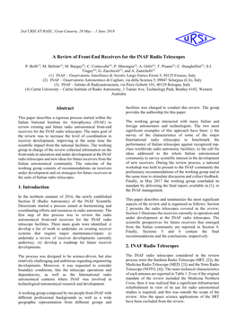 A Review of Front-End Receivers for the INAF Radio Telescopes