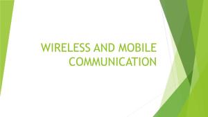 Wireless and Mobile Communication Multiple Access Techniques for Wireless Communication