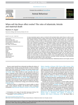 When Will the Bruce Effect Evolve? the Roles of Infanticide, Feticide and Maternal Death