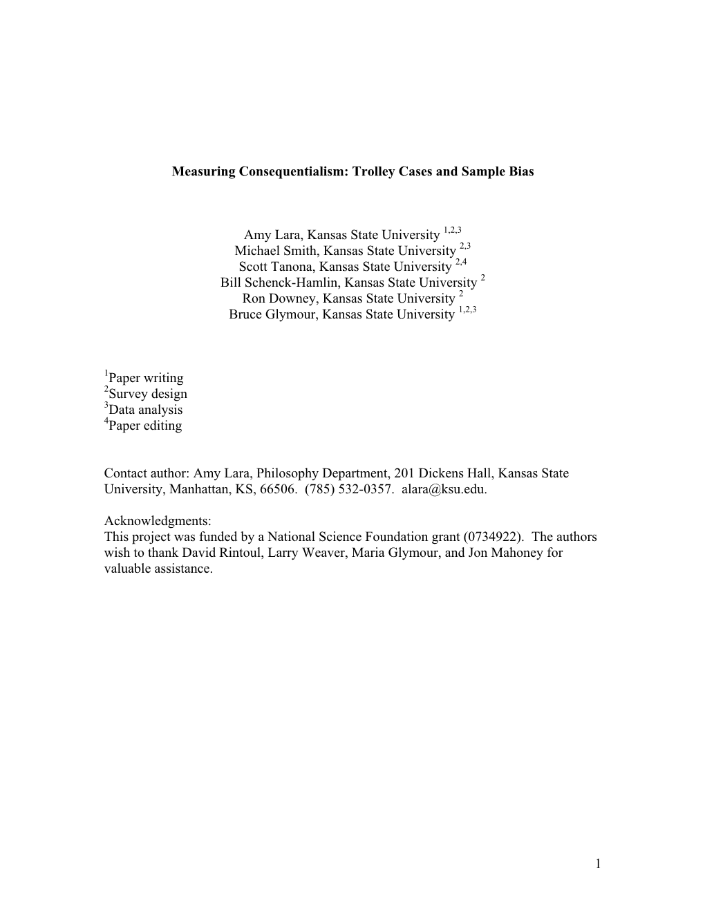 Measuring Consequentialism: Trolley Cases and Sample Bias