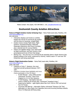 Snohomish County Aviation Attractions