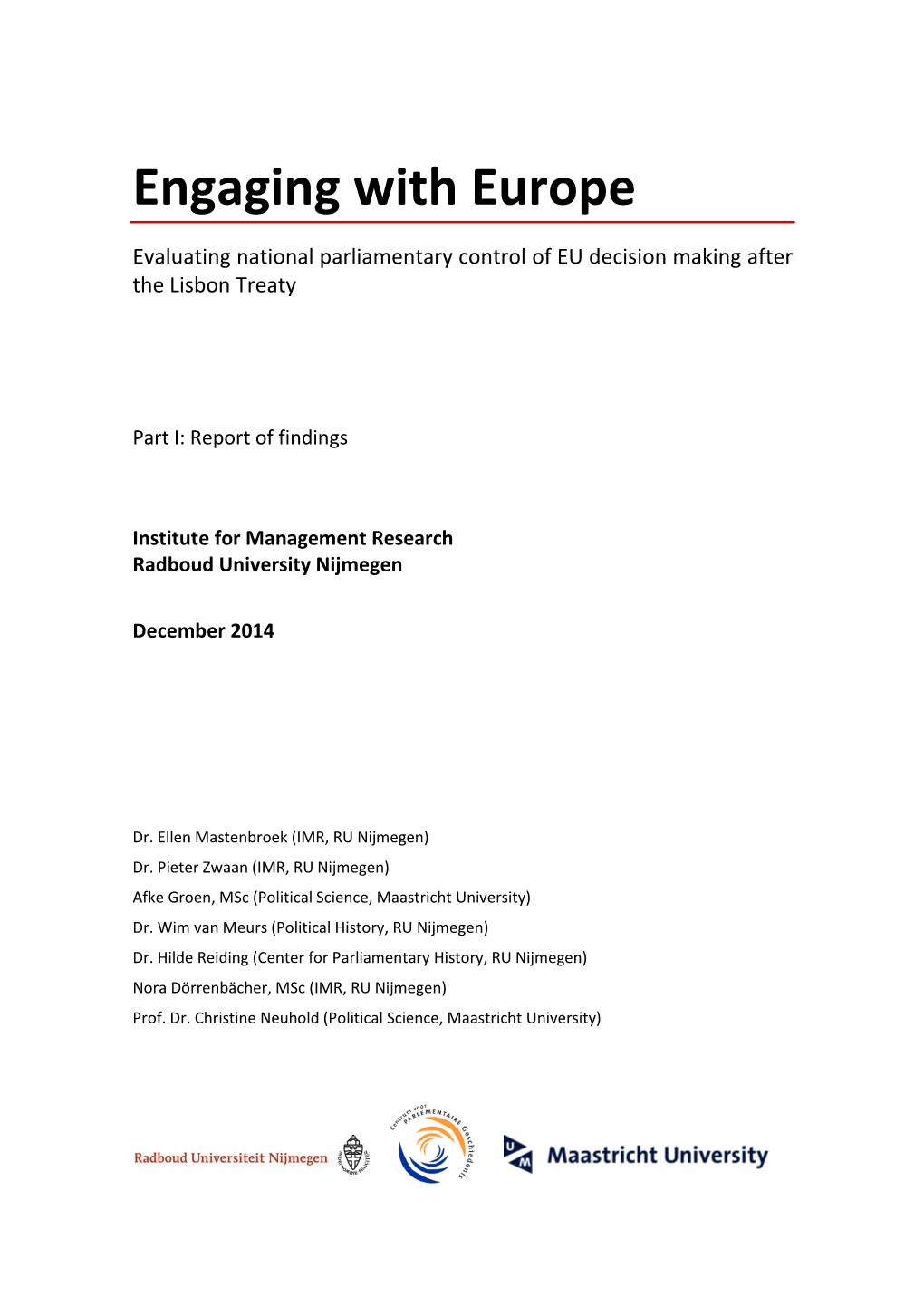 Engaging with Europe