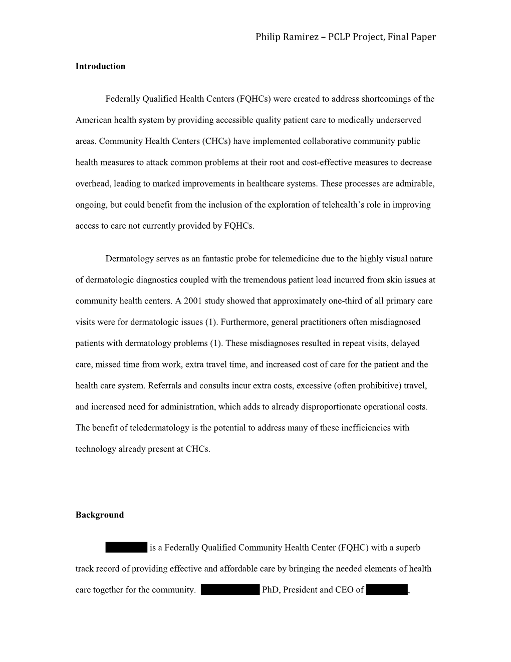 Philip Ramirez – PCLP Project, Final Paper