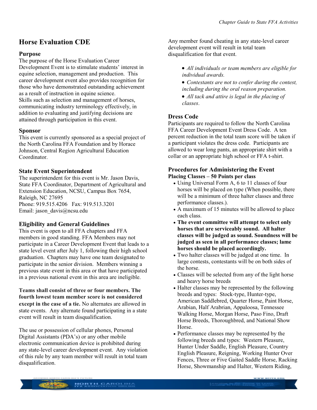 Chapter Guide to State FFA Activities s4