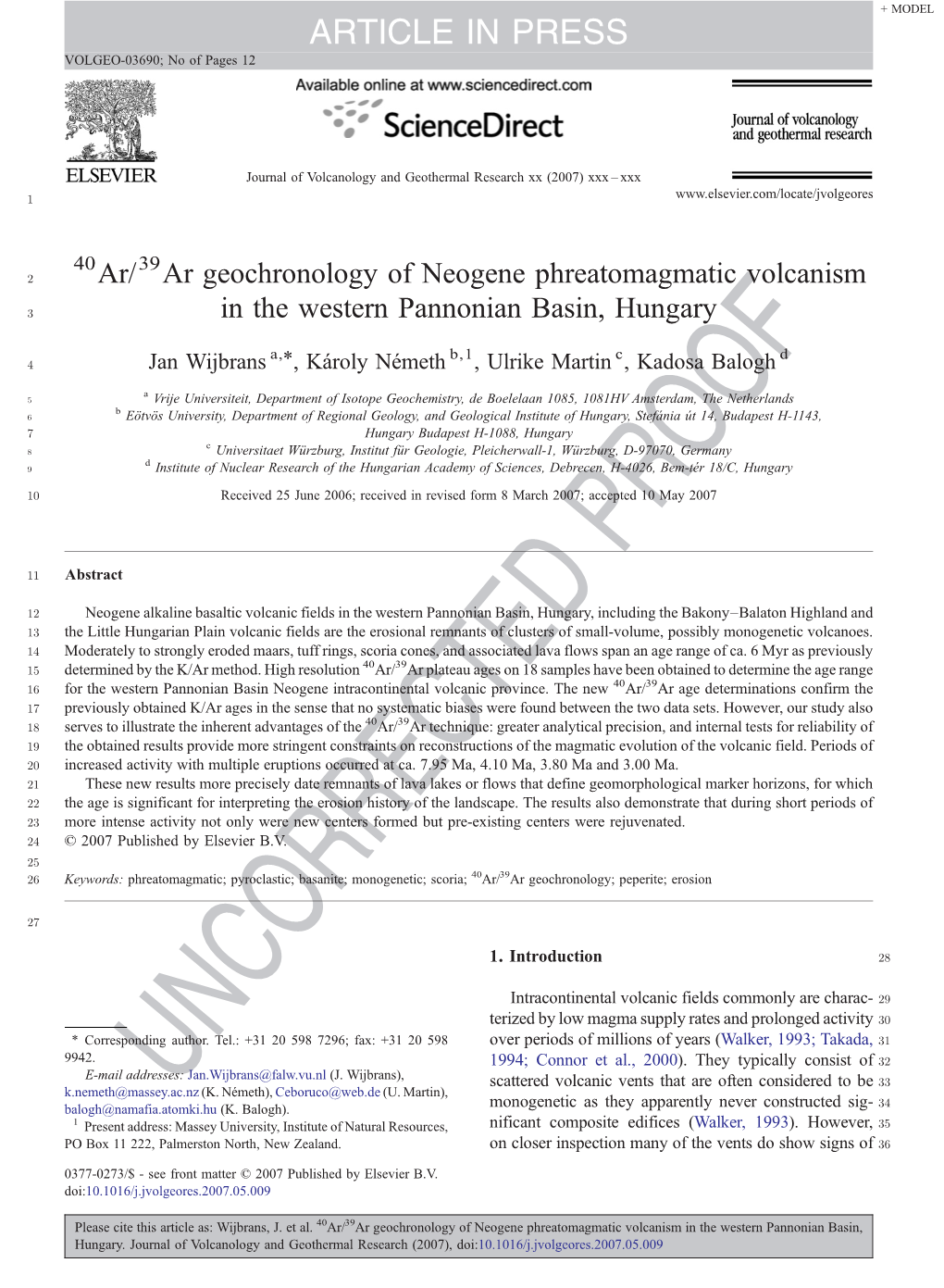 ARTICLE in PRESS + MODEL VOLGEO-03690; No of Pages 12