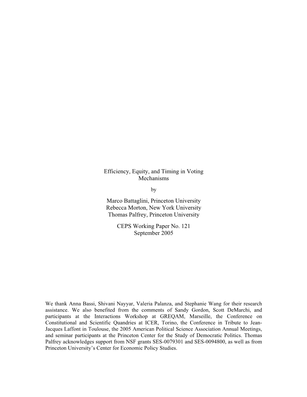 Efficiency, Equity, and Timing in Voting Mechanisms