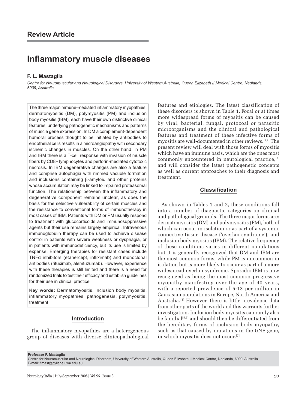 In.Ammatory Muscle Diseases