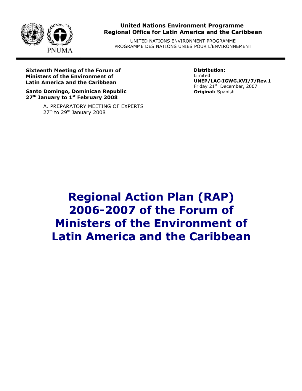 Non Paper Proyecto De Iniciativa Latinoamericana Y Caribeña Para El Desarrollo Sostenible