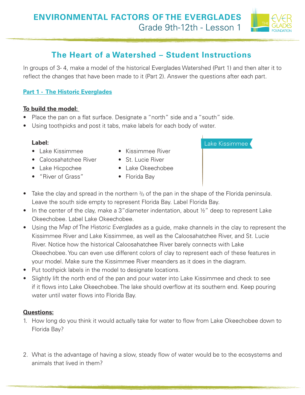 Grade 9Th-12Th - Lesson 1