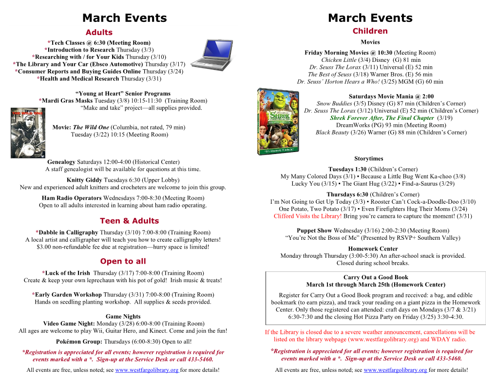 March 2011 Library Newsletter