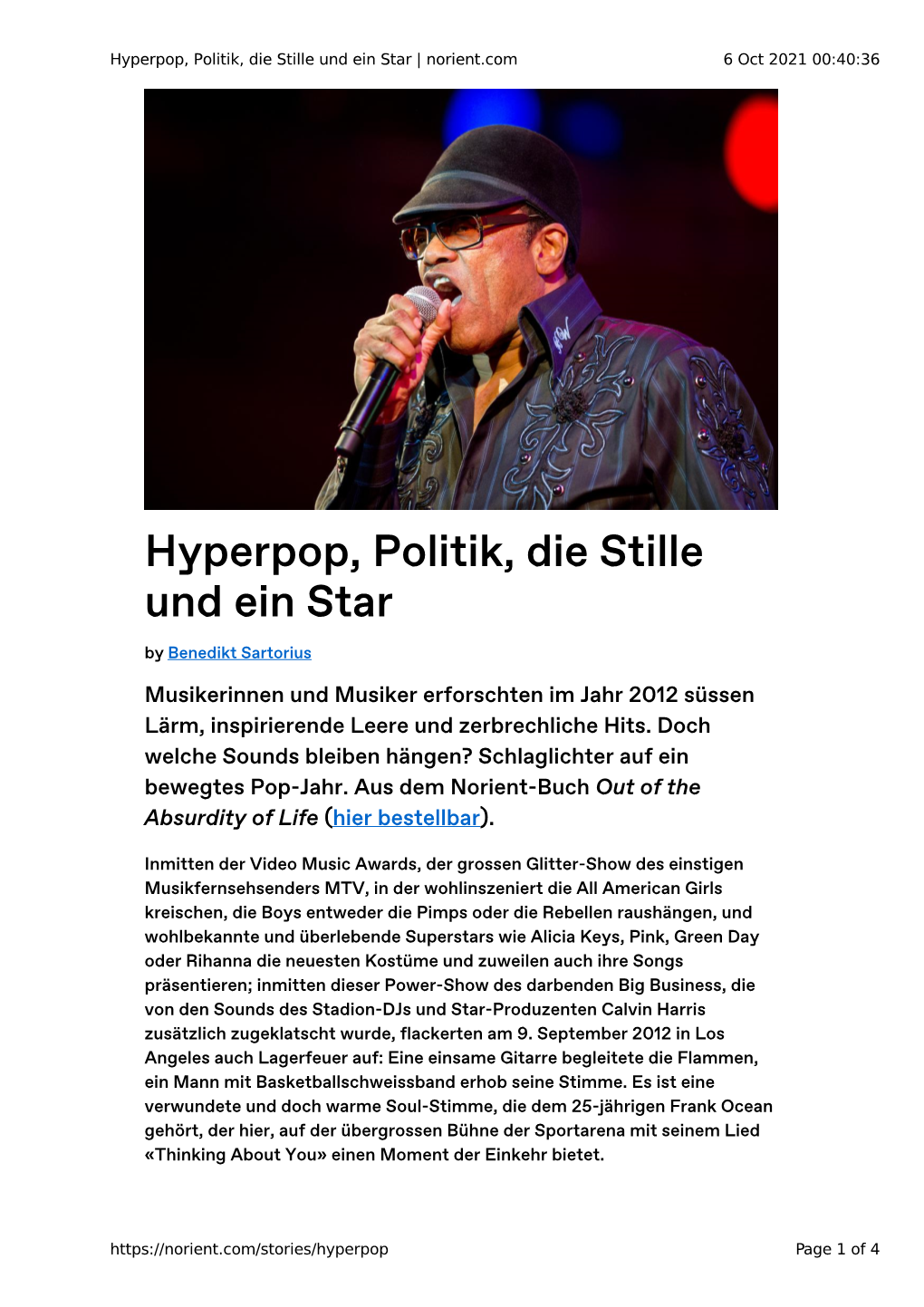 Hyperpop, Politik, Die Stille Und Ein Star | Norient.Com 6 Oct 2021 00:40:36