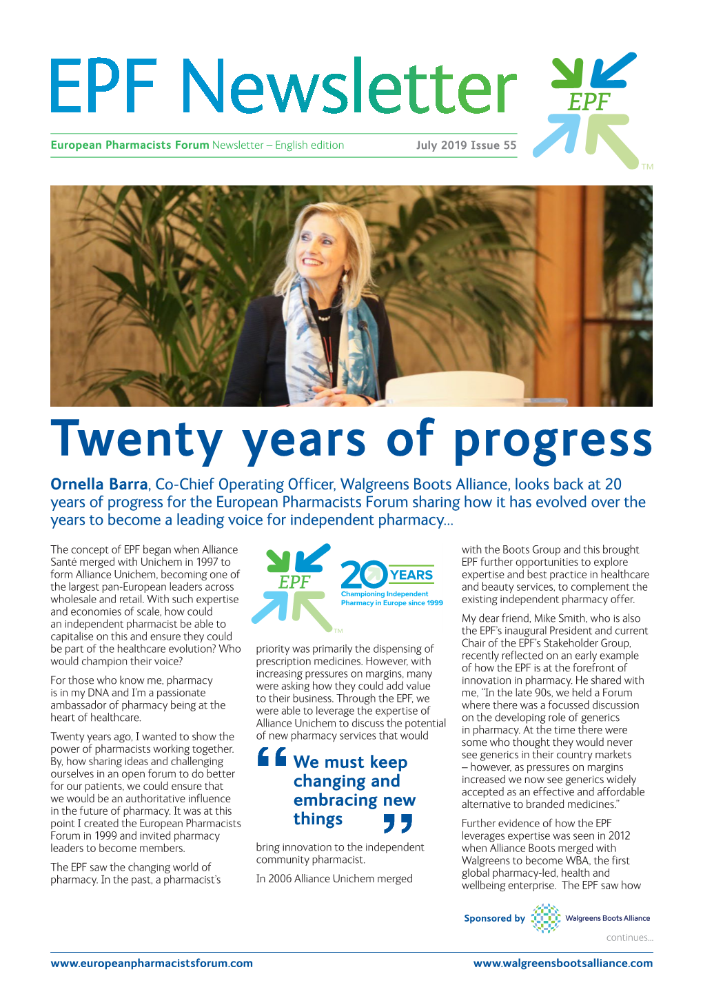 EPF Newsletter European Pharmacists Forum Newsletter – English Edition July 2019 Issue 55