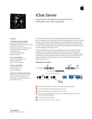Ichat Server Secure Instant Messaging for Communication and Collaboration Within Your Organization