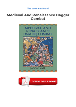 Medieval and Renaissance Dagger Combat Free Ebooks on Line