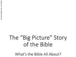 Big Picture” Story of the Bible
