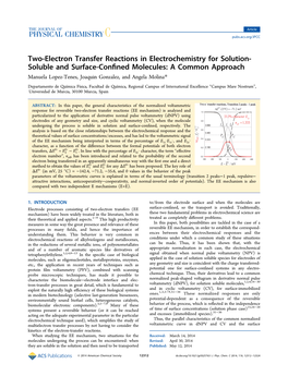 Two-Electron Transfer Reactions in Electrochemistry for Solution