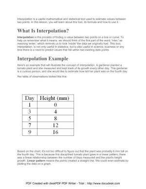 Interpolation and Extrapolation in Statistics