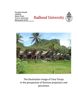 The Destination Image of Tana Toraja in the Perspective of German Projectors and Perceivers