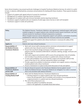 9.0 Special Transfusion Situ Ations