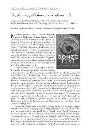 The Meaning of Gonzo (Kind Of, Sort Of)