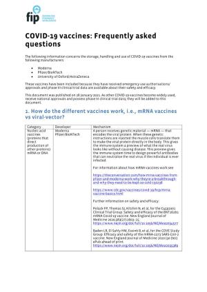 COVID-19 Vaccines: Frequently Asked Questions