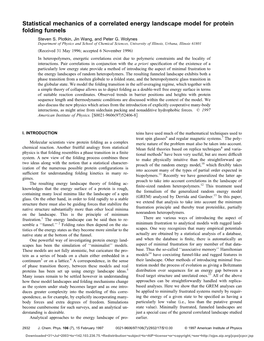 Statistical Mechanics of a Correlated Energy Landscape Model for Protein Folding Funnels Steven S