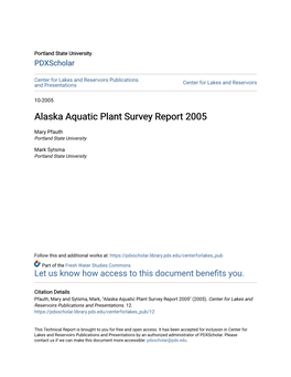 Alaska Aquatic Plant Survey Report 2005