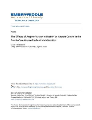 The Effects of Angle-Of-Attack Indication on Aircraft Control in the Event of an Airspeed Indicator Malfunction