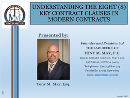 Understanding the Eight (8) Key Contract Clauses in Modern Contracts
