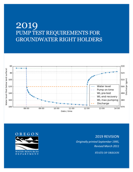 2019 Pump Test Requirements for Groundwater Right Holders