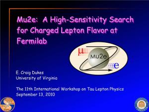 A High-Sensitivity Search for Charged Lepton Flavor at Fermilab