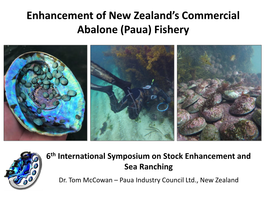 Enhancement of New Zealand's Commercial Abalone (Paua) Fishery