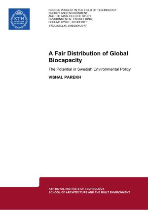 A Fair Distribution of Global Biocapacity the Potential in Swedish Environmental Policy