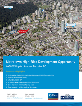 Metrotown High-Rise Development Opportunity 6688 Willingdon Avenue, Burnaby, BC