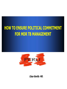 How to Ensure Political Commitment for Mdr Tb Management