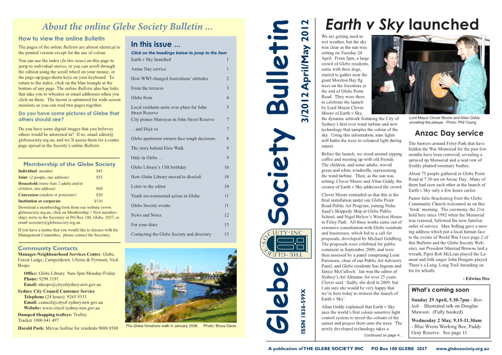 Glebe Society Bulletin 2012 Issue 03
