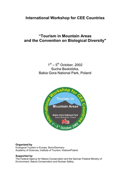 Tourism in Mountain Areas and the Convention on Biological Diversity"